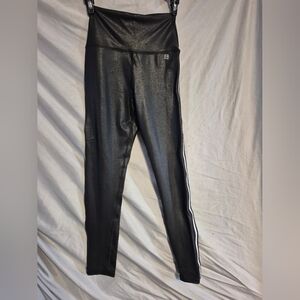 Body Language Black Leggings with White‎ Stripe Xmall Nwt